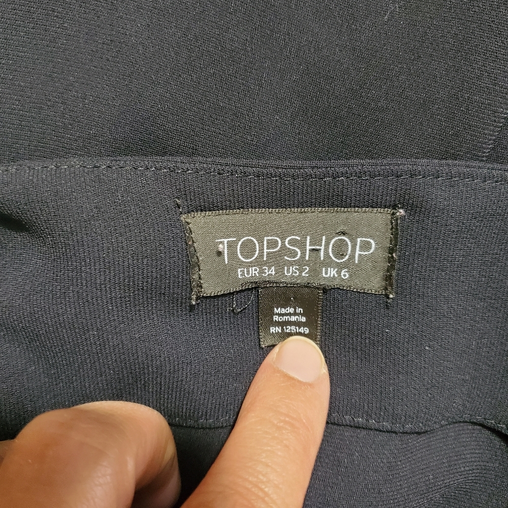 Topshop‎ Shift Dress With Adjustable Straps Size 2 Black - Picture 5 of 5